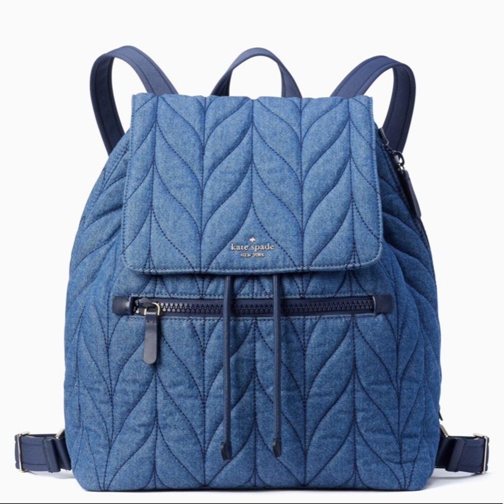 NEWLY REDUCED🥰 Kate Spade Ellie Large Flap Denim Backpack - NWT